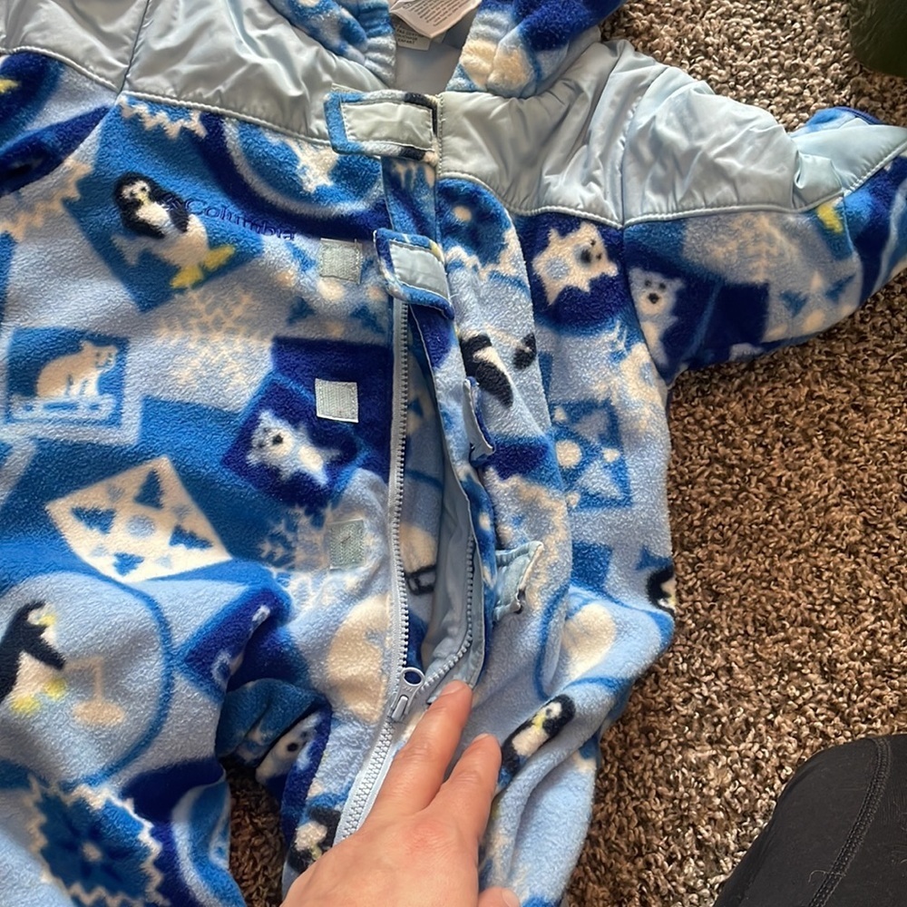 Columbia Blue Snowsuit very warm zipper Velcro - Picture 2 of 10